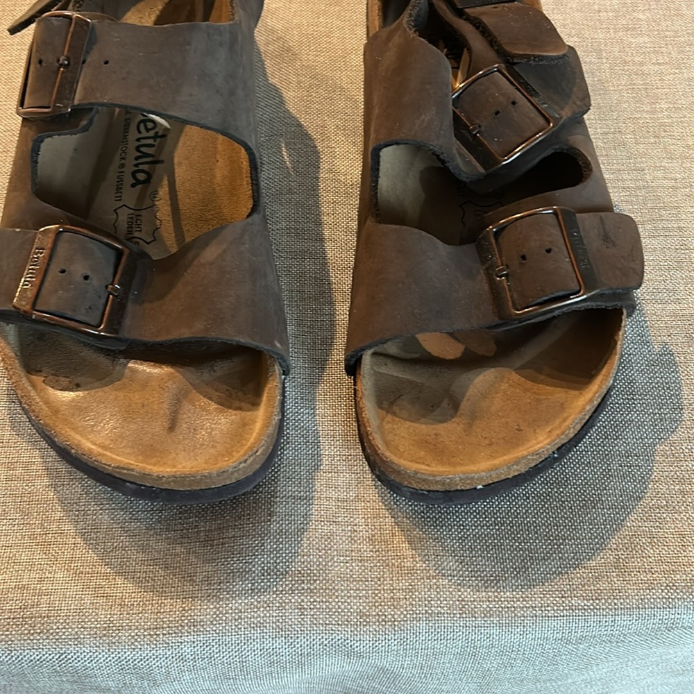 Birkenstock Brown Brush Leather 39 Arizona Sandals. - Picture 4 of 10